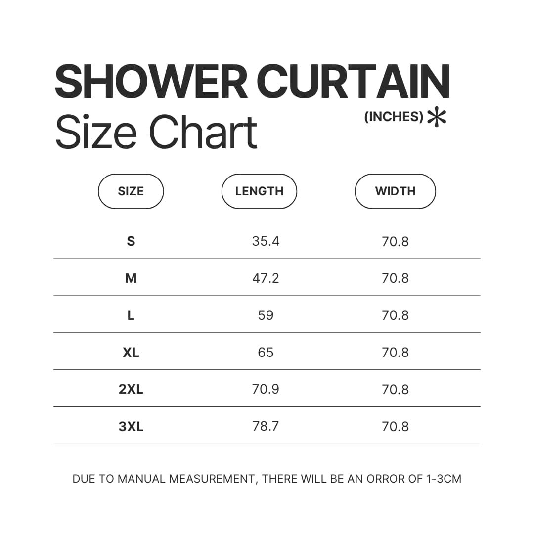 Shower Curtain Size Chart 1 - JoJo's Bizarre Adventure Shop