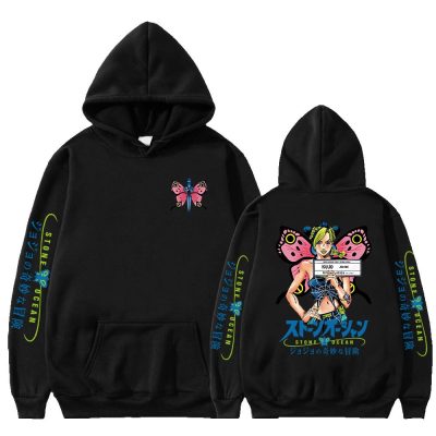 Anime Jojo Bizarre Adventure Hoodie Stone Ocean Jolyne Cujoh Butterfly Hoodies Men Women Casual Oversized Sweatshirt - JoJo's Bizarre Adventure Shop