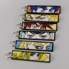 Anime JoJo Bizarre Adventure Keychain for Motorcycles Cars Key Fobs Key Tag Embroidery Key Ring for 7 - JoJo's Bizarre Adventure Shop