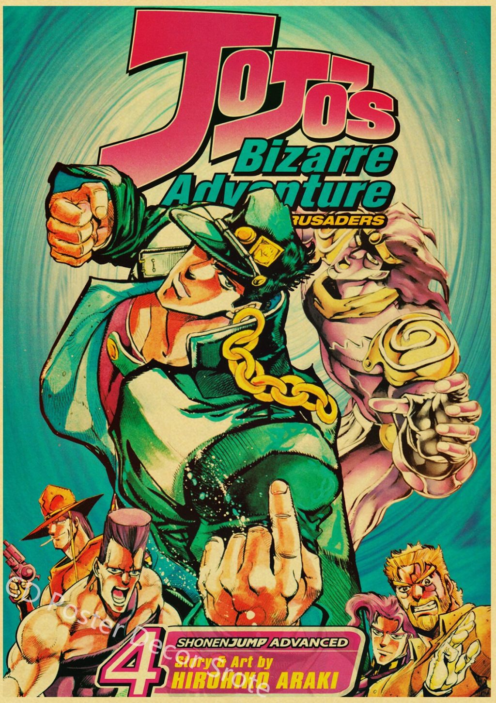 Anime JoJo Bizarre Adventure Retro Poster Kraft Paper Prints and Posters DIY Home Bar Cafe Movie 18 2 - JoJo's Bizarre Adventure Shop