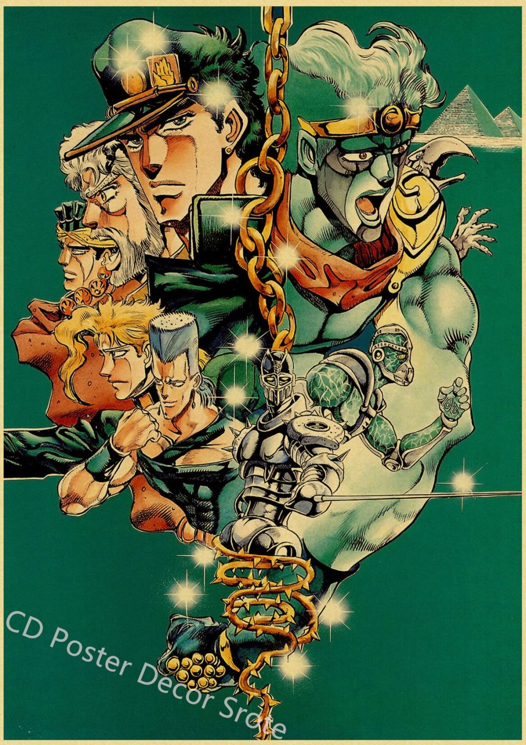 Anime JoJo Bizarre Adventure Retro Poster Kraft Paper Prints and Posters DIY Home Bar Cafe Movie 26 2 - JoJo's Bizarre Adventure Shop