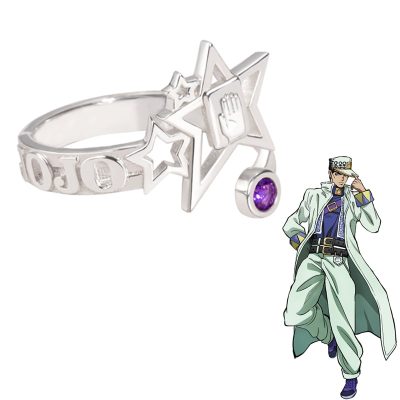 Anime JoJo s Bizarre Adventure Ring Kujo Jotaro Cosplay Unisex Adjustable Rings Accessories Jewelry Gift 7 - JoJo's Bizarre Adventure Shop