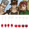 Anime JoJos Bizarre Adventure Earrings Kakyoin Noriaki Cherry Drop Earrings For Women Men Cartoon Cosplay Necklace 4 2 - JoJo's Bizarre Adventure Shop