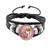 Fashion JoJos Bizarre Adventure Bracelet Kujou Jotarou Hot Anime Figures Glass Button Badge Multilayer Leather Bracelets 1 2 - JoJo's Bizarre Adventure Shop