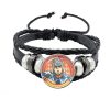 Fashion JoJos Bizarre Adventure Bracelet Kujou Jotarou Hot Anime Figures Glass Button Badge Multilayer Leather Bracelets 2 2 - JoJo's Bizarre Adventure Shop