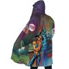 Trippy Jolyne Cujoh Stone Ocean JBA AOP Hooded Cloak Coat SIDE Mockup - JoJo's Bizarre Adventure Shop