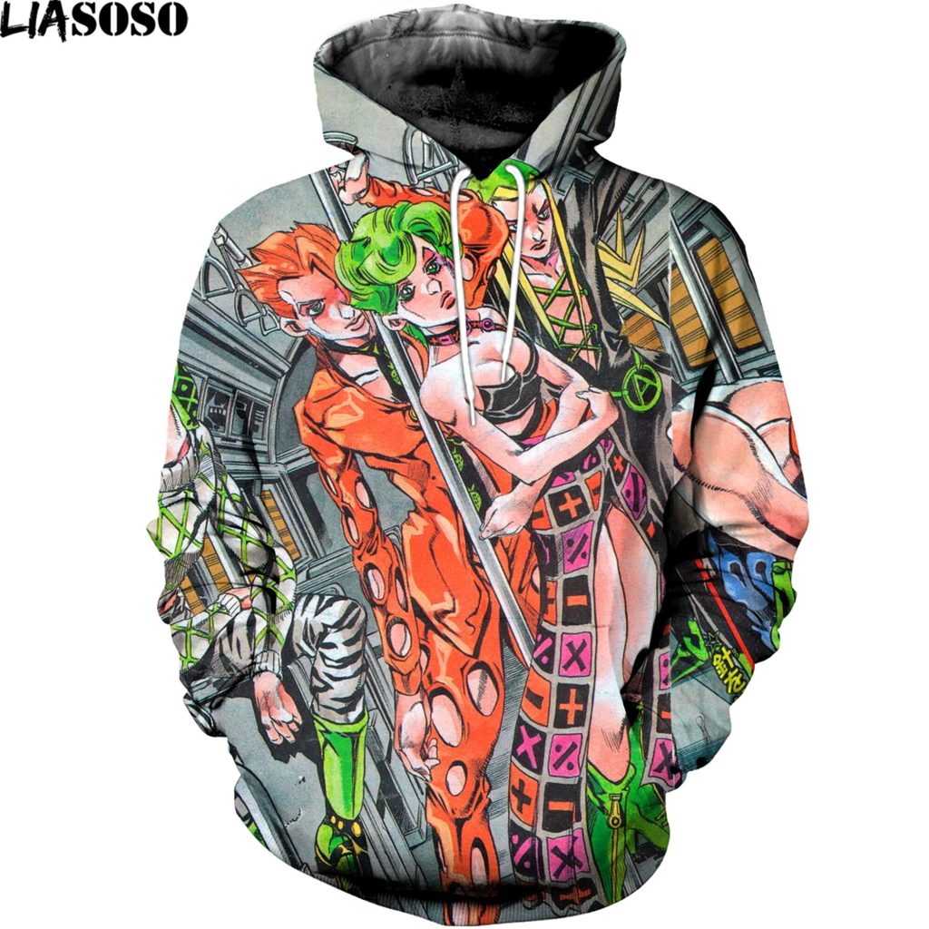 2021 Harajuku JoJo Bizarre Adventure Hoodie Japanese Anime Men women Funny Sweatshirt Cartoon Novelty Vintage Clothes 3 - JoJo's Bizarre Adventure Shop