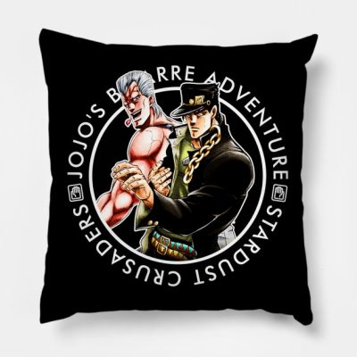 Jotaro And Polnareff Throw Pillow Official JoJo's Bizarre Adventure Merch