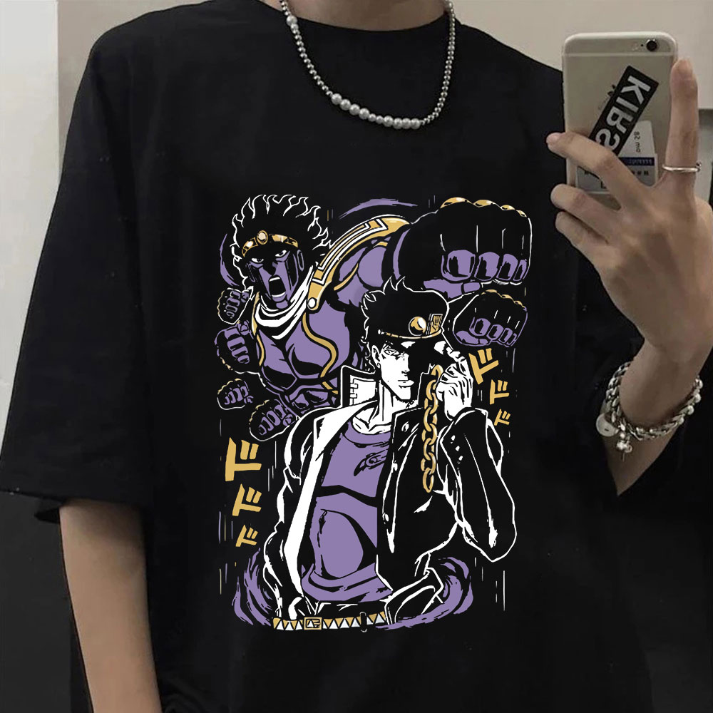 Anime Jojo Bizarre Adventure Tshirt Men Jotaro Star Platinum Manga Graphic T shirts Men Women Fashion - JoJo's Bizarre Adventure Shop