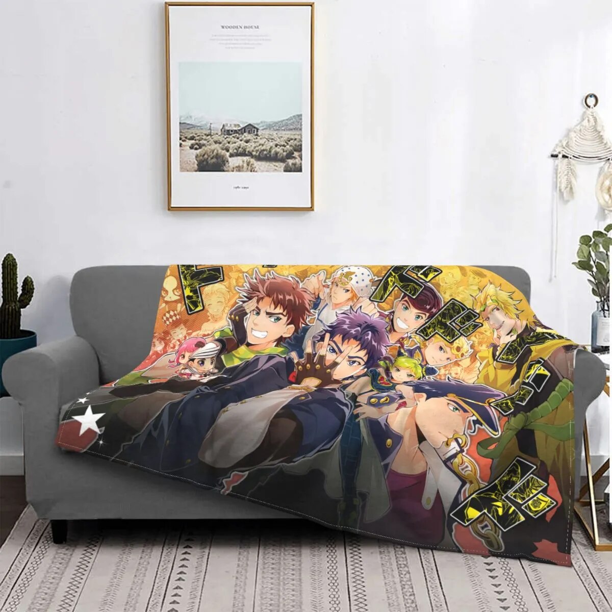 Jojo's Bizarre Adventure No Kimyou Na Bouken Dio Joseph Soft Throw Blanket